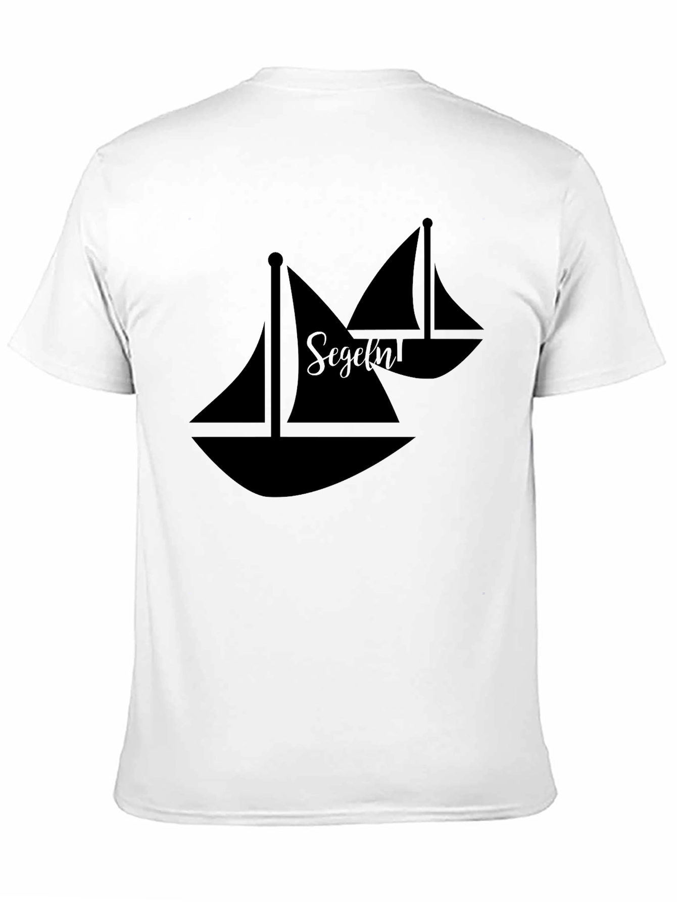 Sailboat Graphic Tee - Black Cotton Casual Shirt