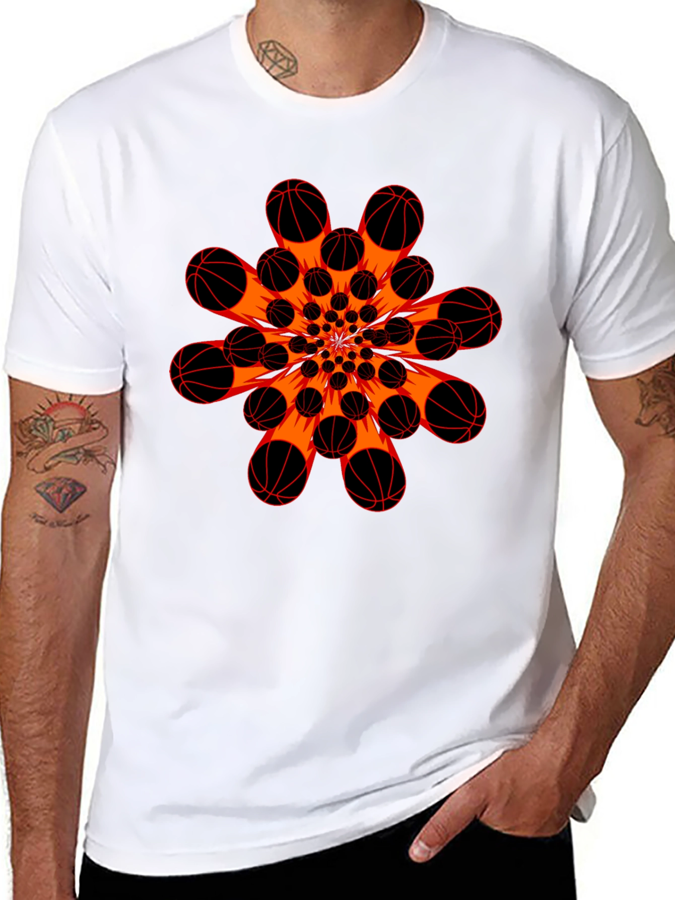 Basketball Burst Graphic T-Shirt