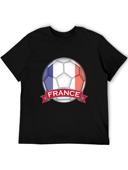 France Soccer Ball T-Shirt - Black Graphic Tee