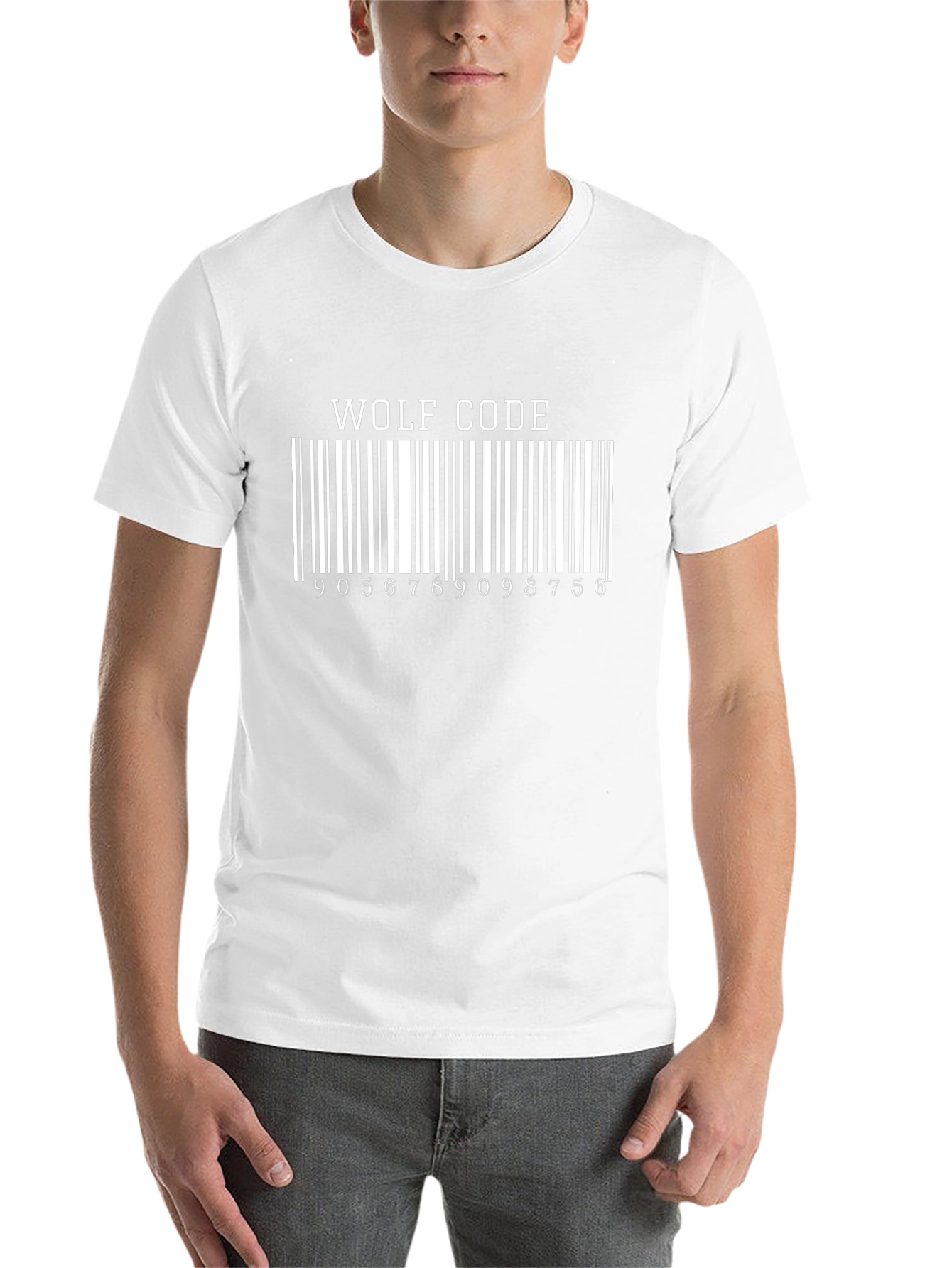 Wolf Code Barcode Graphic T-Shirt - Black