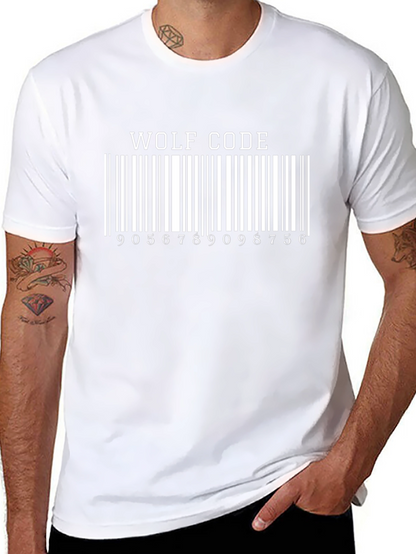Wolf Code Barcode Graphic T-Shirt - Black