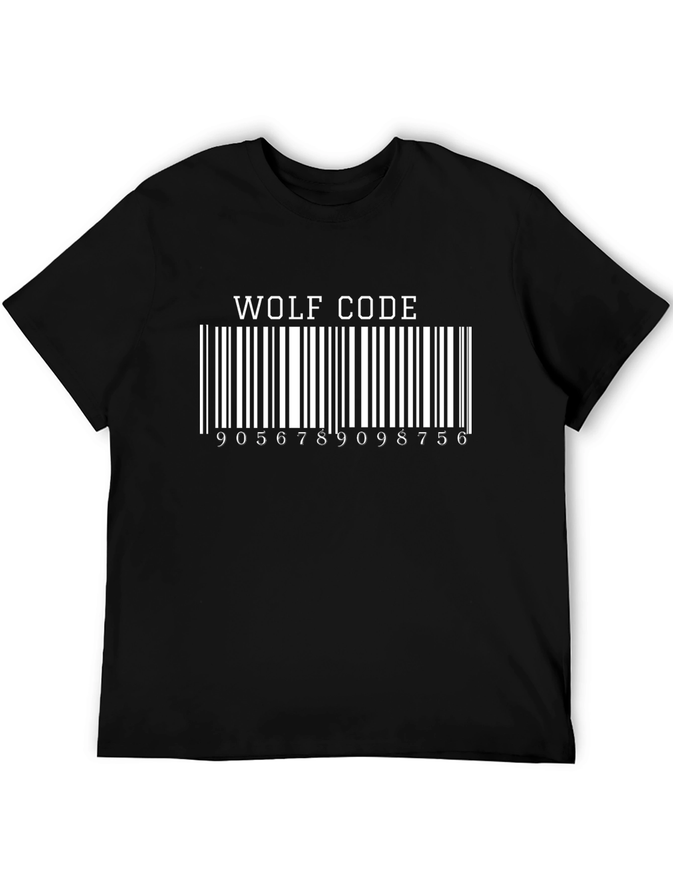 Wolf Code Barcode Graphic T-Shirt - Black