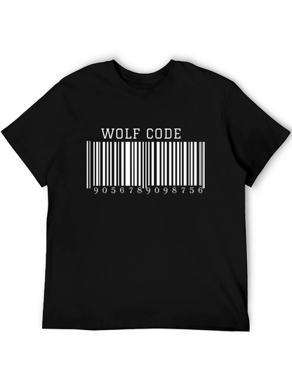 Wolf Code Barcode Graphic T-Shirt - Black