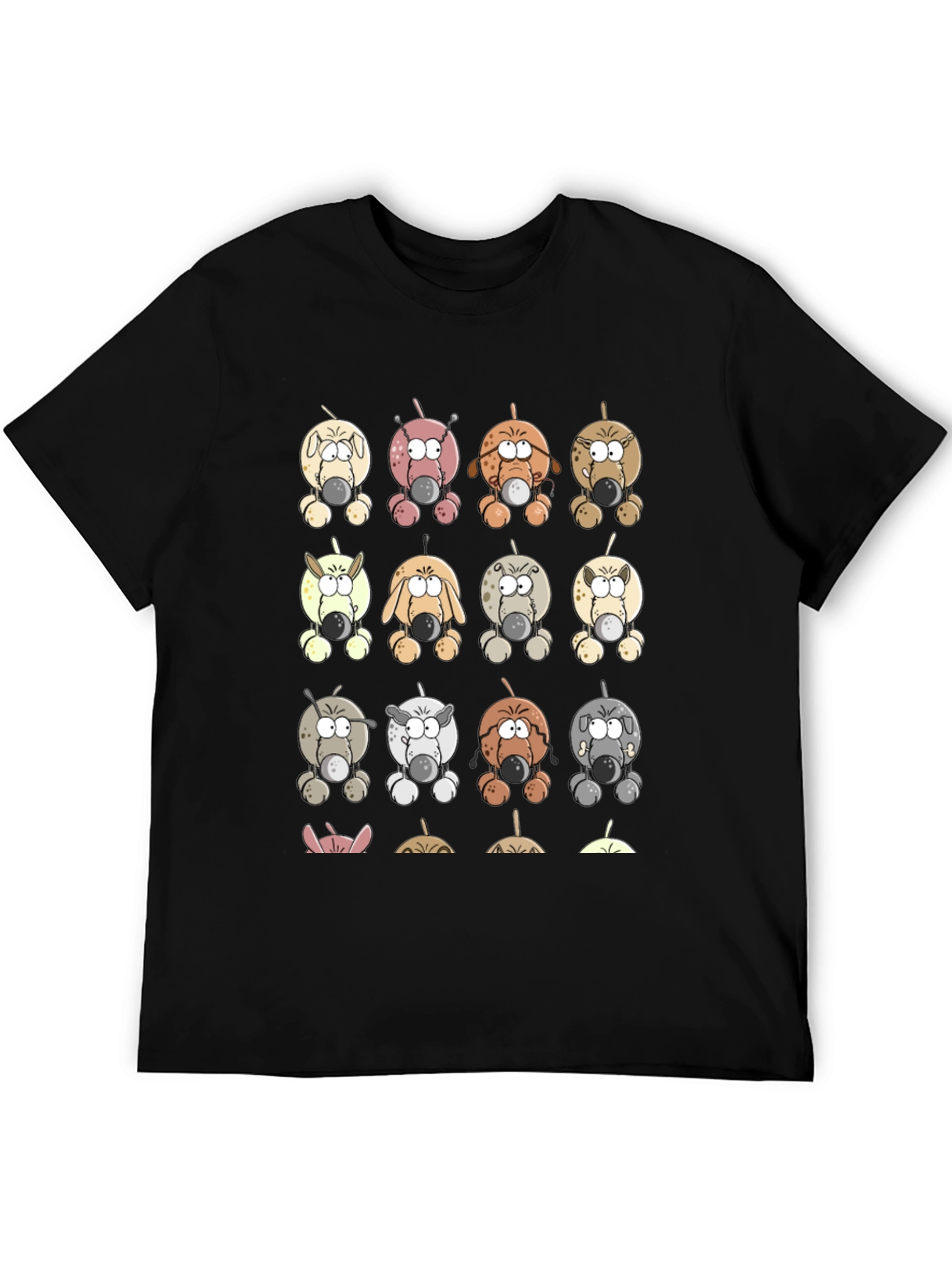 Cartoon Dogs Graphic Print T-Shirt