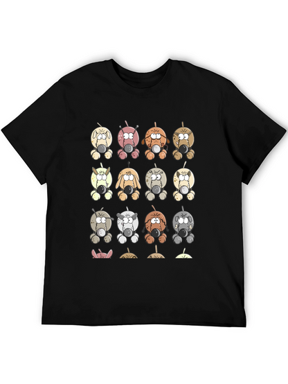 Cartoon Dogs Graphic Print T-Shirt