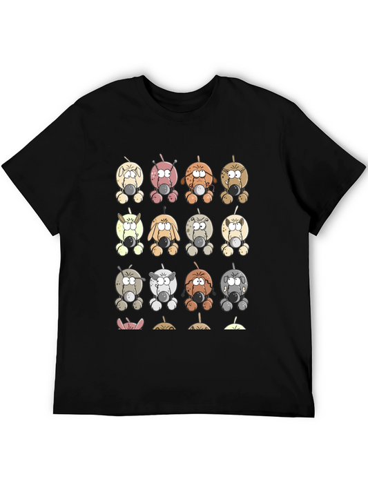 Cartoon Dogs Graphic Print T-Shirt