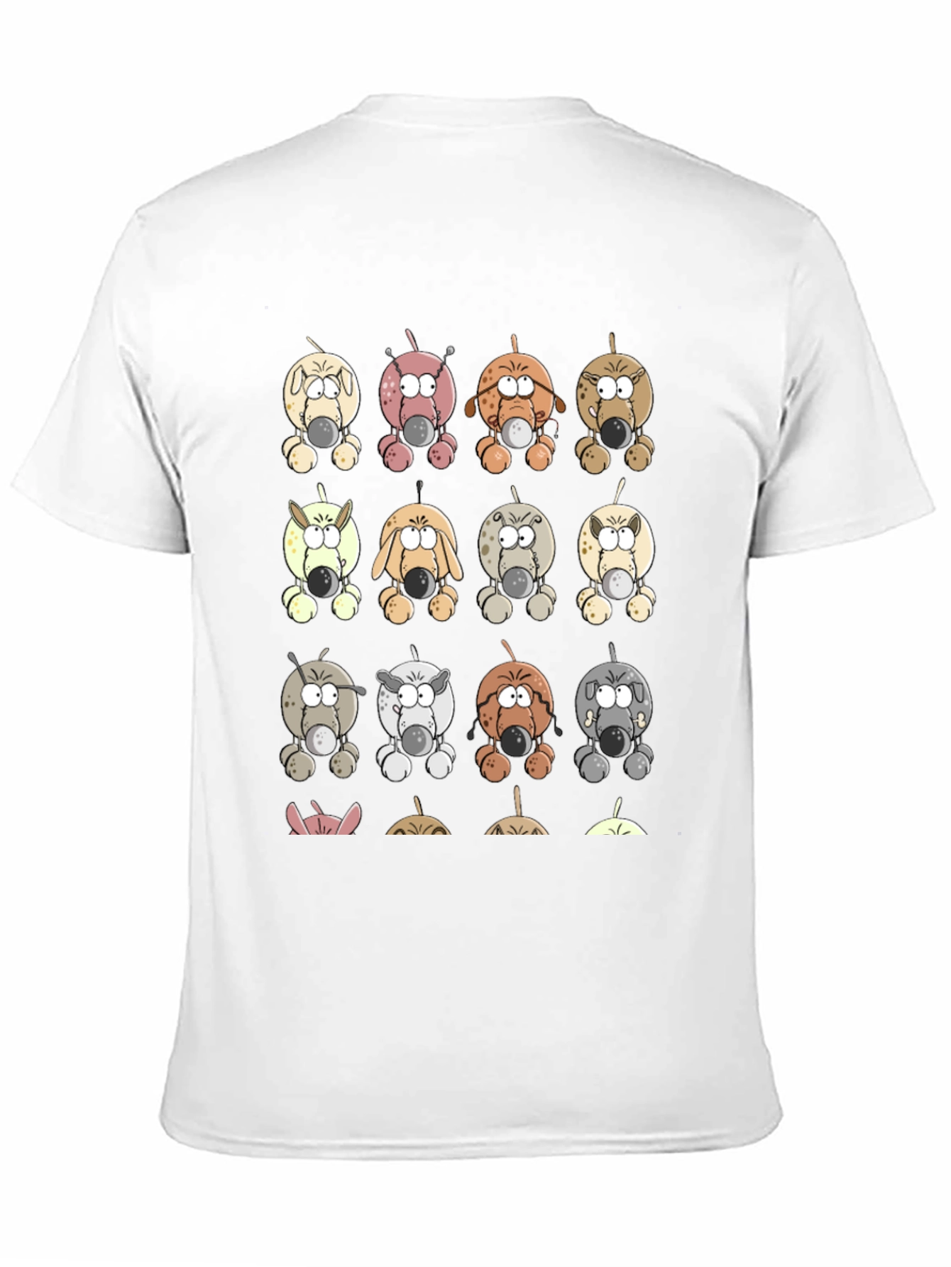 Cartoon Dogs Graphic Print T-Shirt