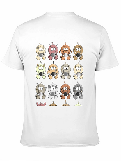 Cartoon Dogs Graphic Print T-Shirt