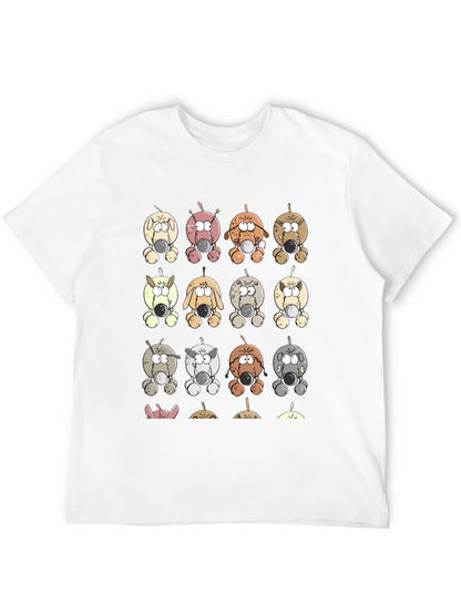 Cartoon Dogs Graphic Print T-Shirt