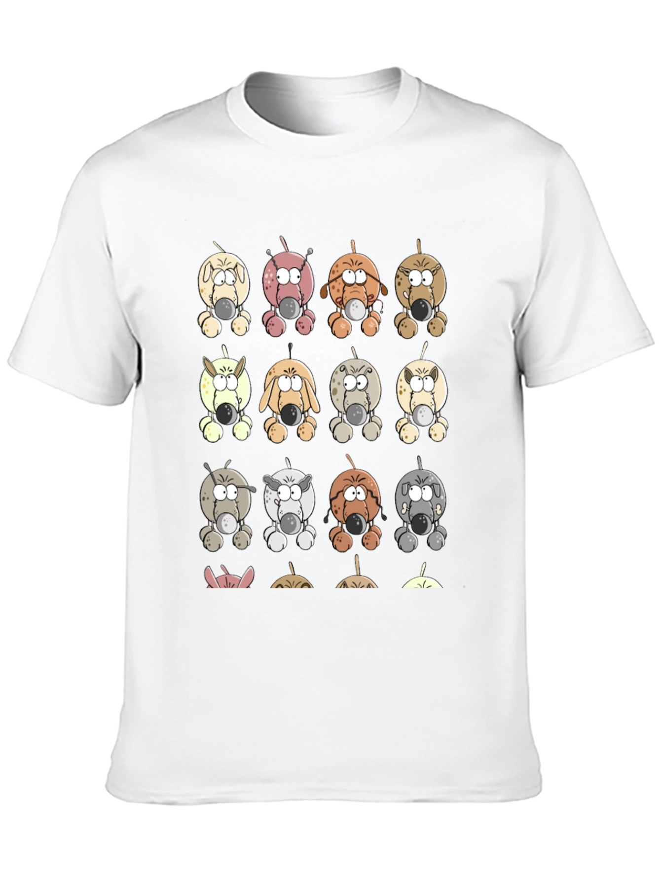 Cartoon Dogs Graphic Print T-Shirt