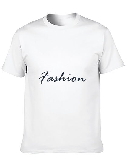 Fashion Mens Black Crew Neck T-Shirt