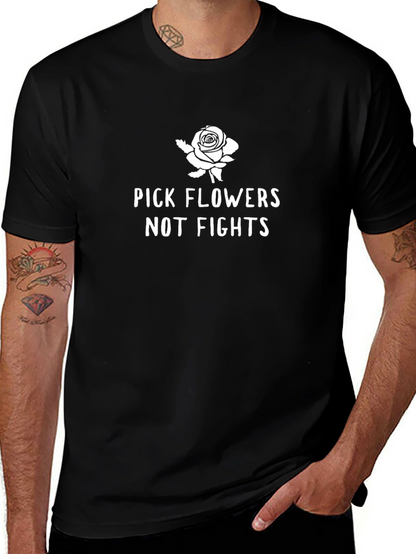 Pick Flowers Not Fights Graphic Tee