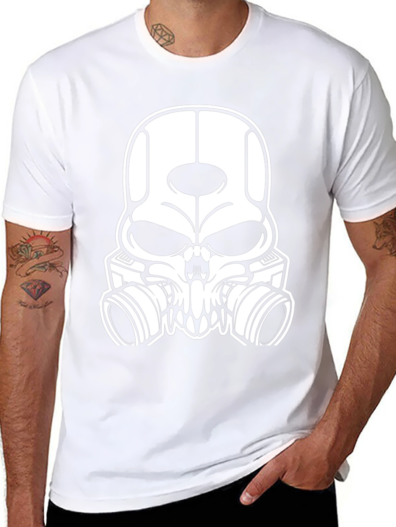 Skull Gas Mask Black Graphic Tee