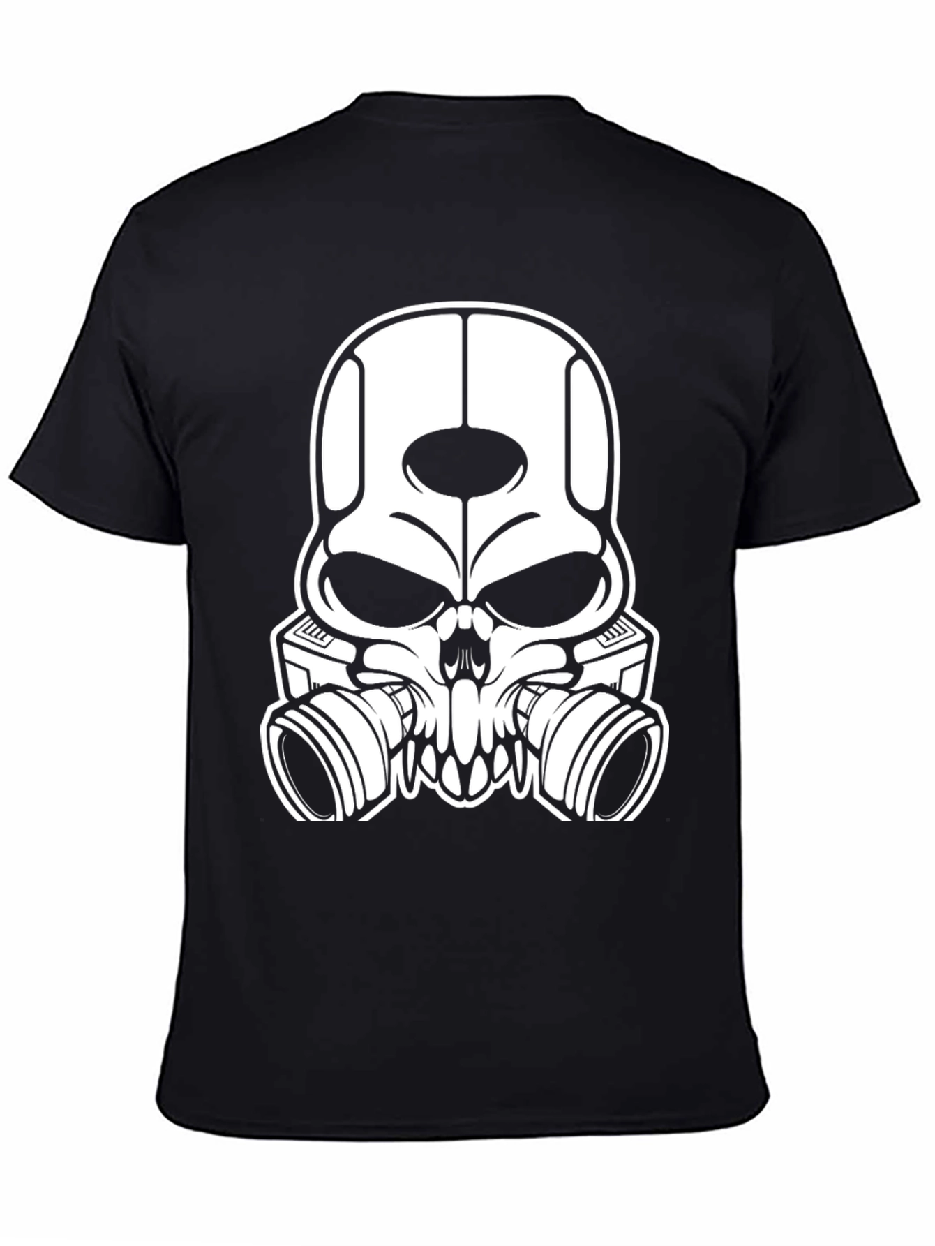 Skull Gas Mask Black Graphic Tee