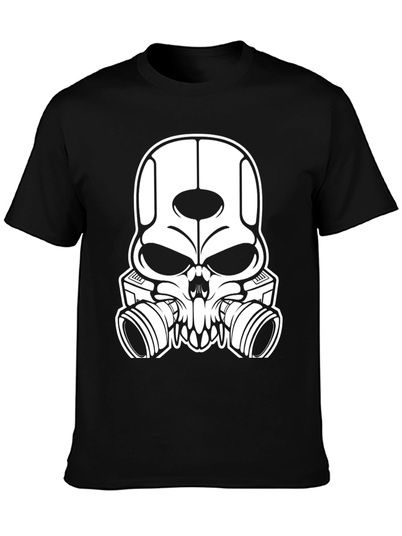 Skull Gas Mask Black Graphic Tee
