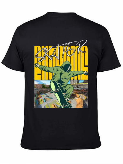 Skater Graphic Tee - Black Cotton Blend