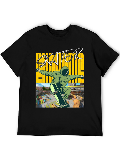 Skater Graphic Tee - Black Cotton Blend