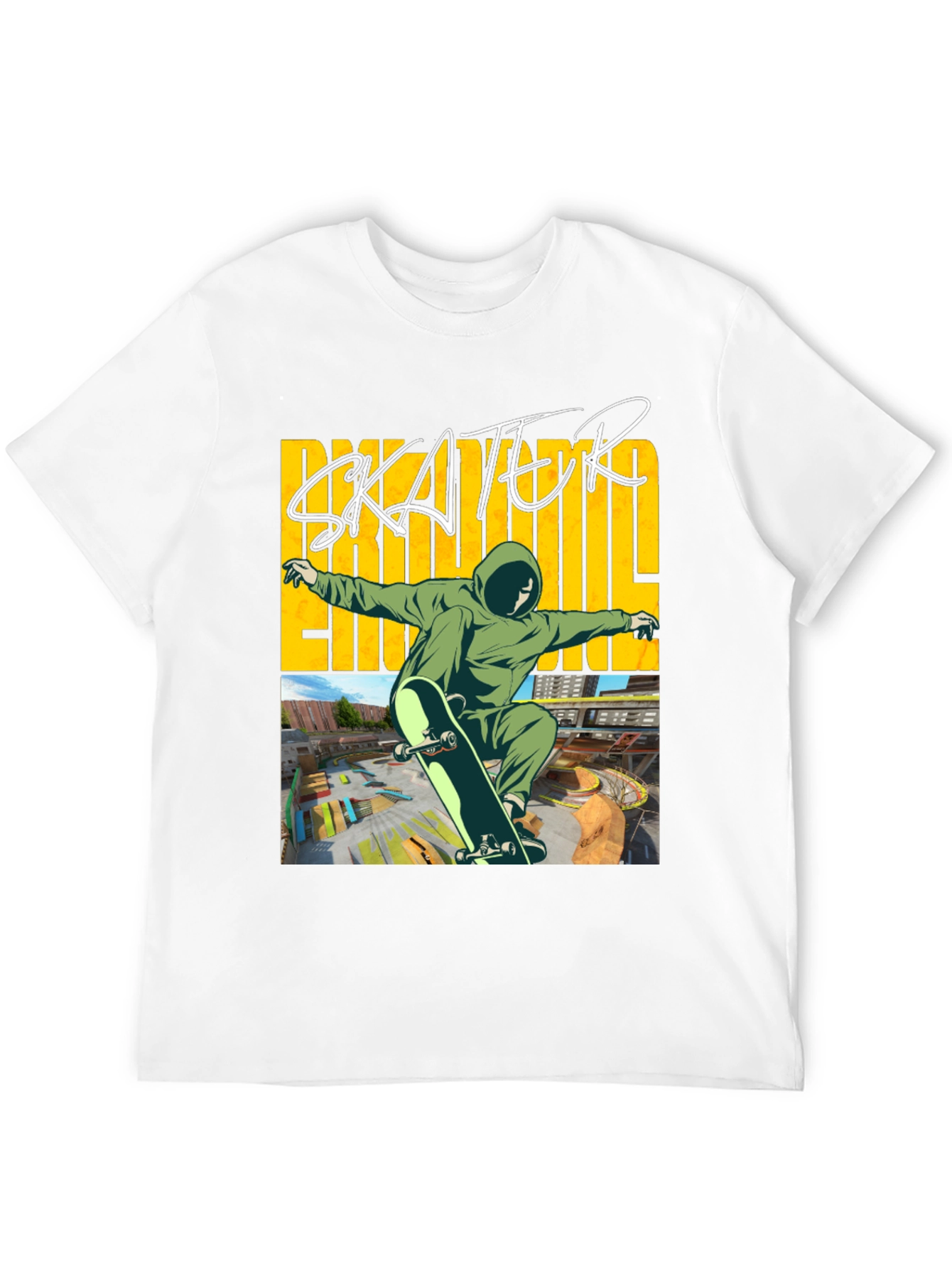 Skater Graphic Tee - Black Cotton Blend