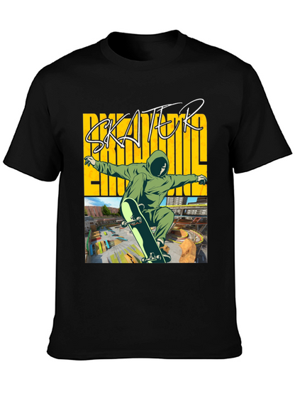 Skater Graphic Tee - Black Cotton Blend