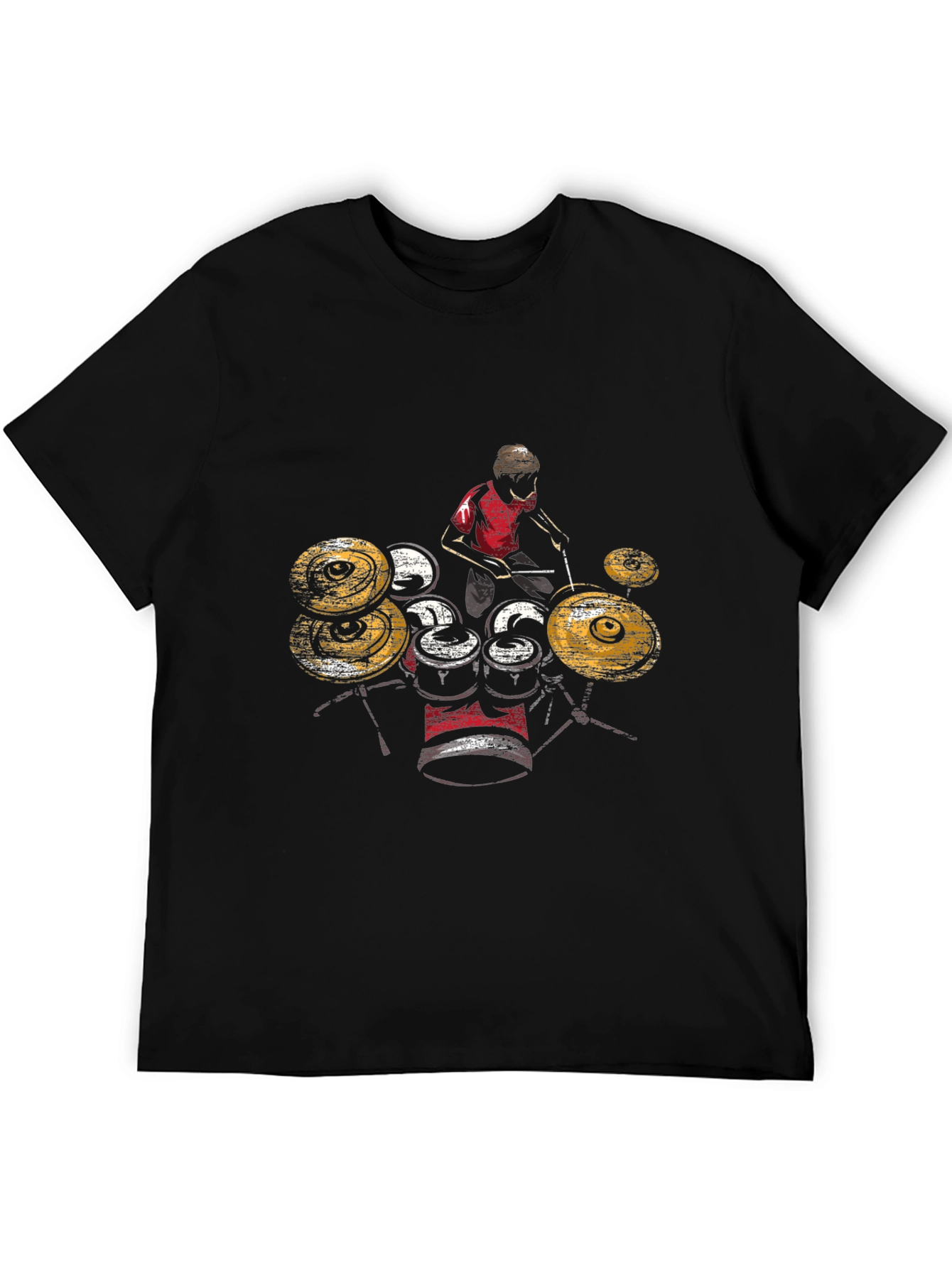 Drummer Graphic T-Shirt - Black Cotton Tee