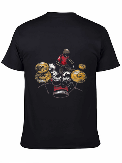 Drummer Graphic T-Shirt - Black Cotton Tee