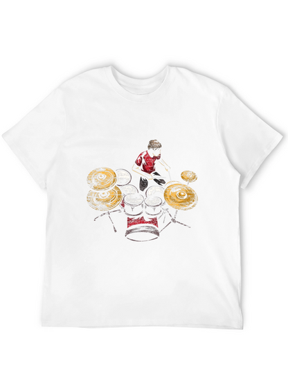Drummer Graphic T-Shirt - Black Cotton Tee