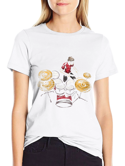 Drummer Graphic T-Shirt - Black Cotton Tee