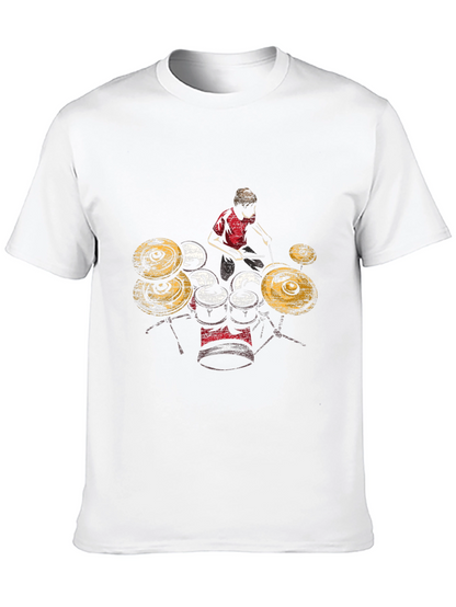 Drummer Graphic T-Shirt - Black Cotton Tee