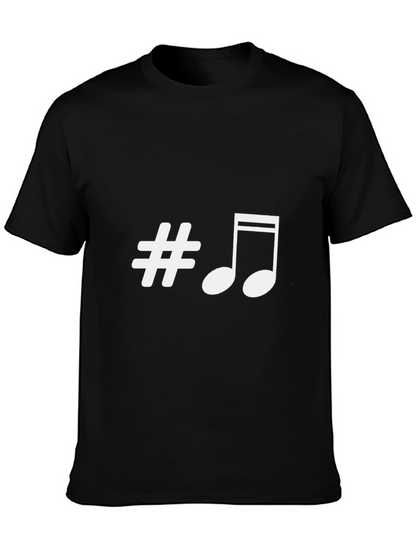 Musical Sharp Note Black T-Shirt