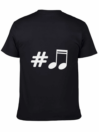 Musical Sharp Note Black T-Shirt