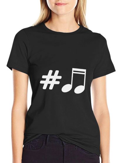 Musical Sharp Note Black T-Shirt