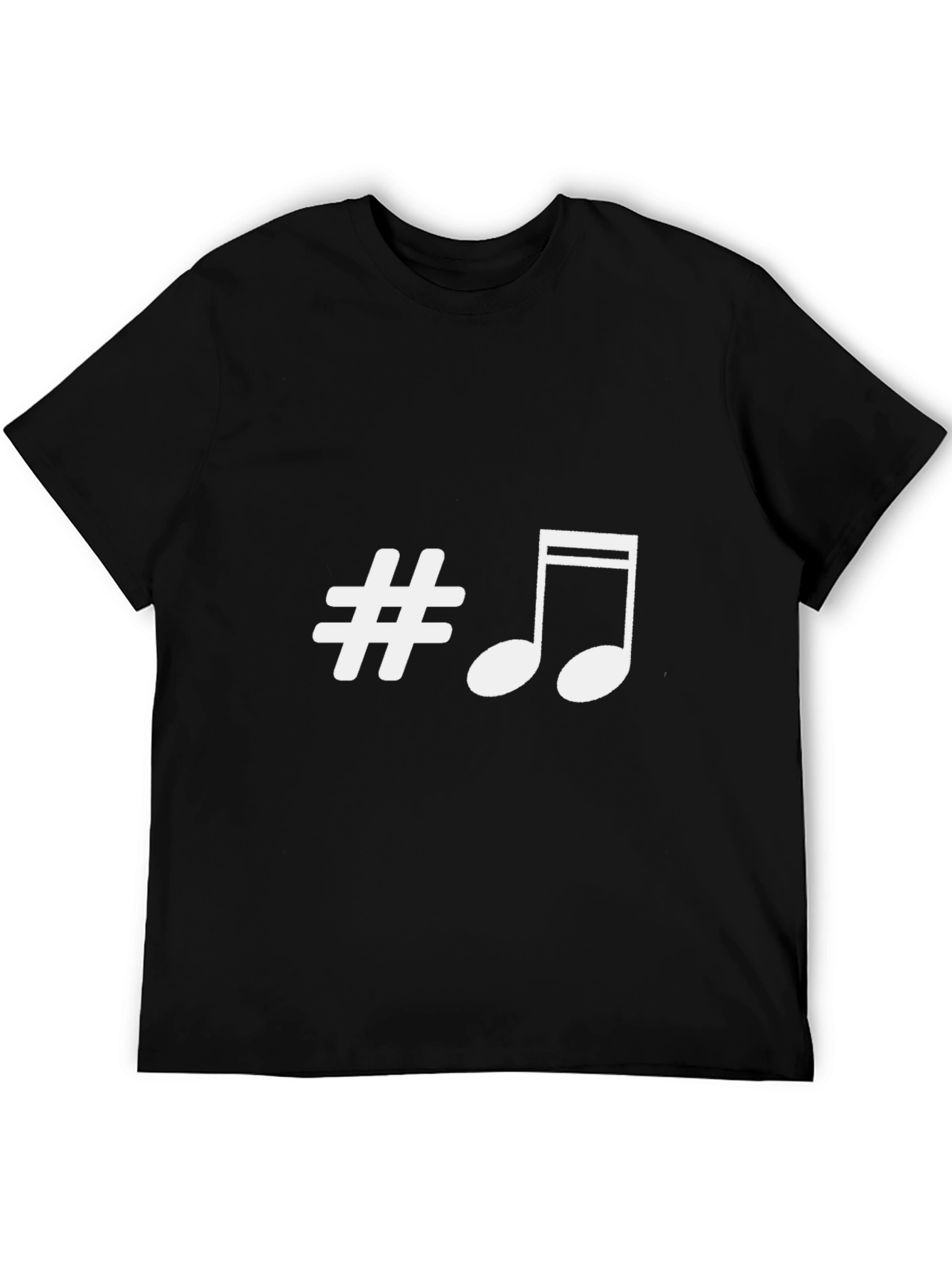 Musical Sharp Note Black T-Shirt