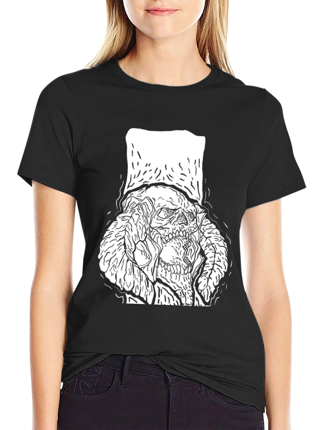 Skull with Top Hat Graphic Tee