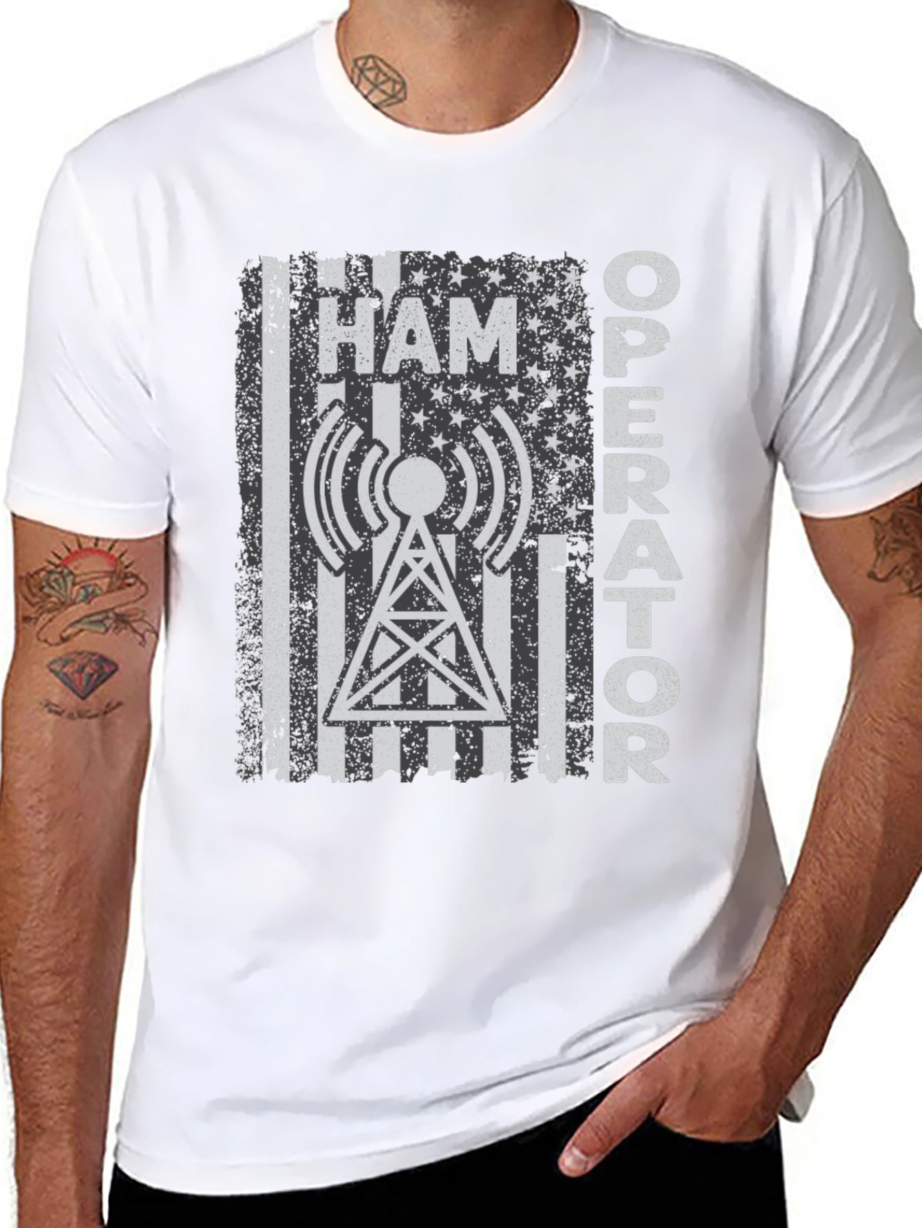 Ham Operator American Flag T-Shirt