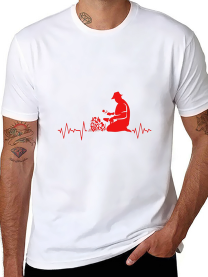 Gardener Heartbeat T-Shirt - Black Cotton Tee