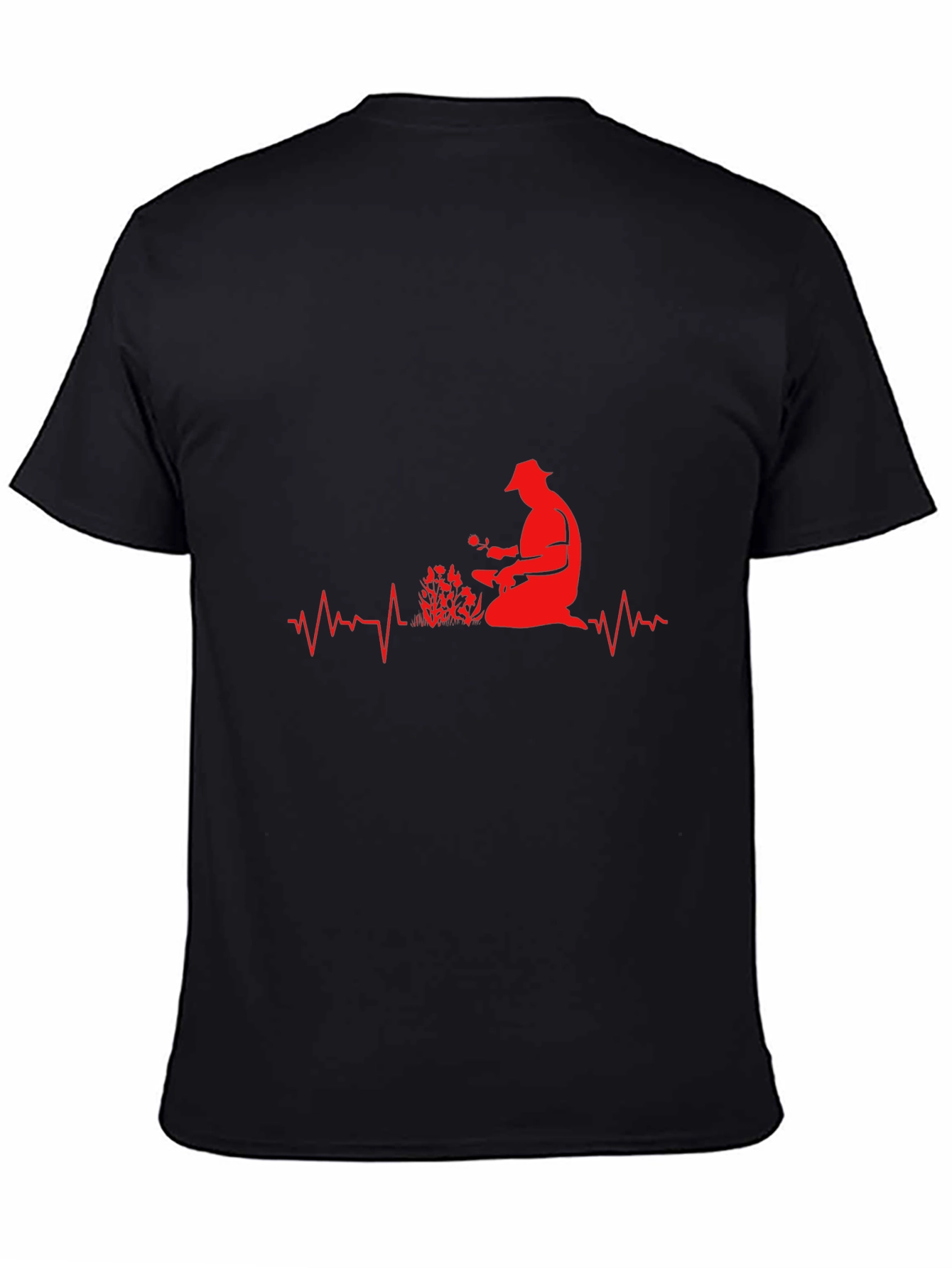 Gardener Heartbeat T-Shirt - Black Cotton Tee