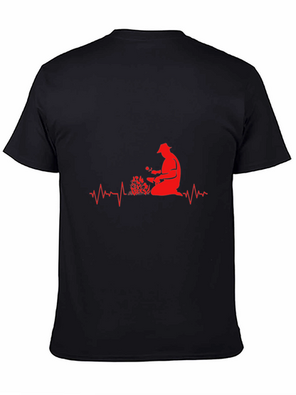 Gardener Heartbeat T-Shirt - Black Cotton Tee