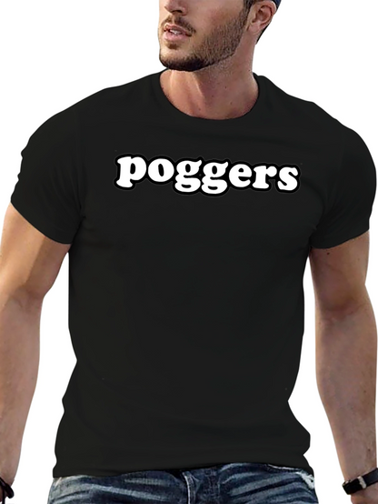 Poggers Black Graphic T-Shirt