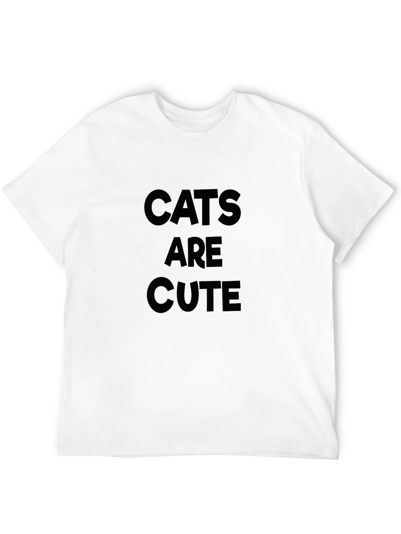 Cats Are Cute Black Graphic Tee - Mens