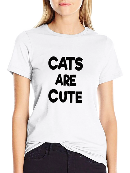 Cats Are Cute Black Graphic Tee - Mens