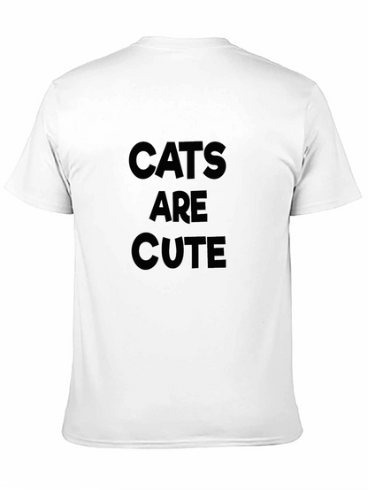 Cats Are Cute Black Graphic Tee - Mens
