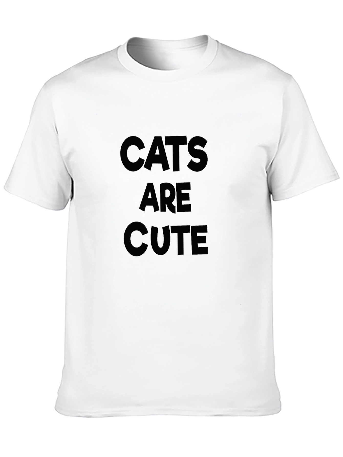 Cats Are Cute Black Graphic Tee - Mens
