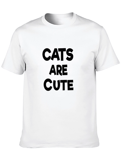 Cats Are Cute Black Graphic Tee - Mens