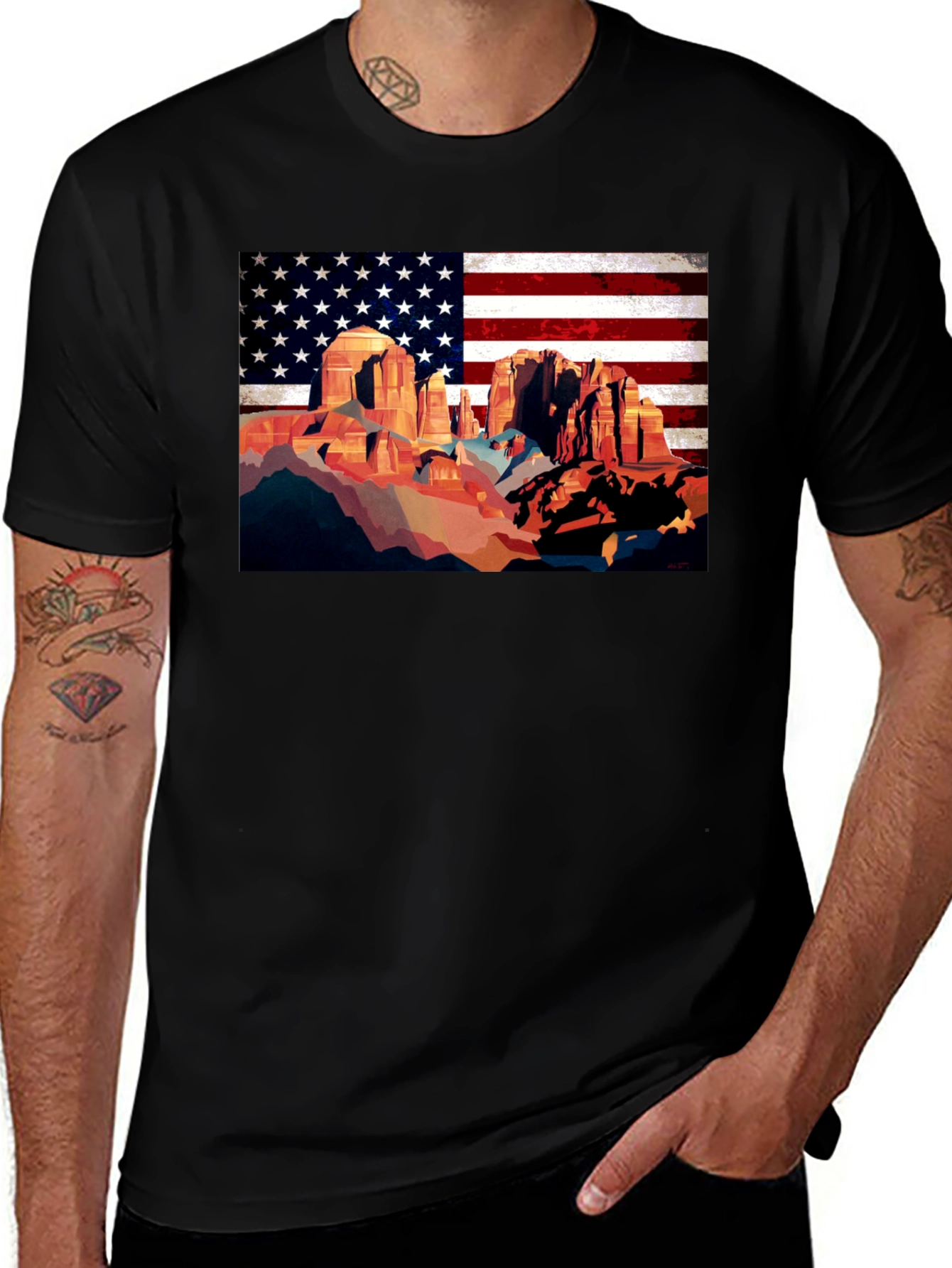 American Southwest Desert Scene Graphic Tee