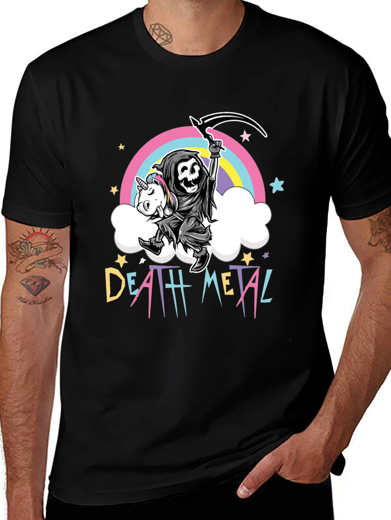 Death Metal Grim Reaper Unicorn T-Shirt