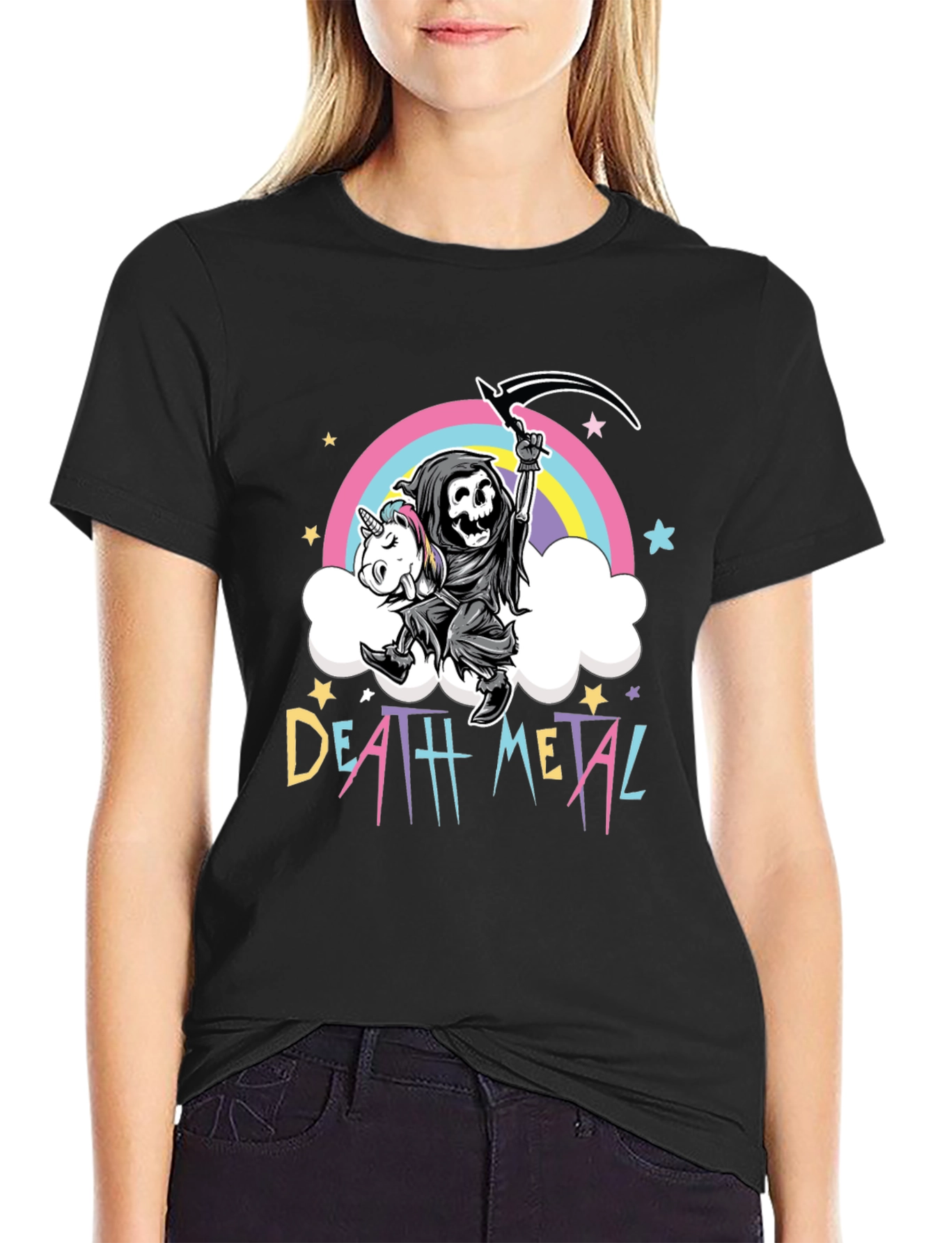 Death Metal Grim Reaper Unicorn T-Shirt
