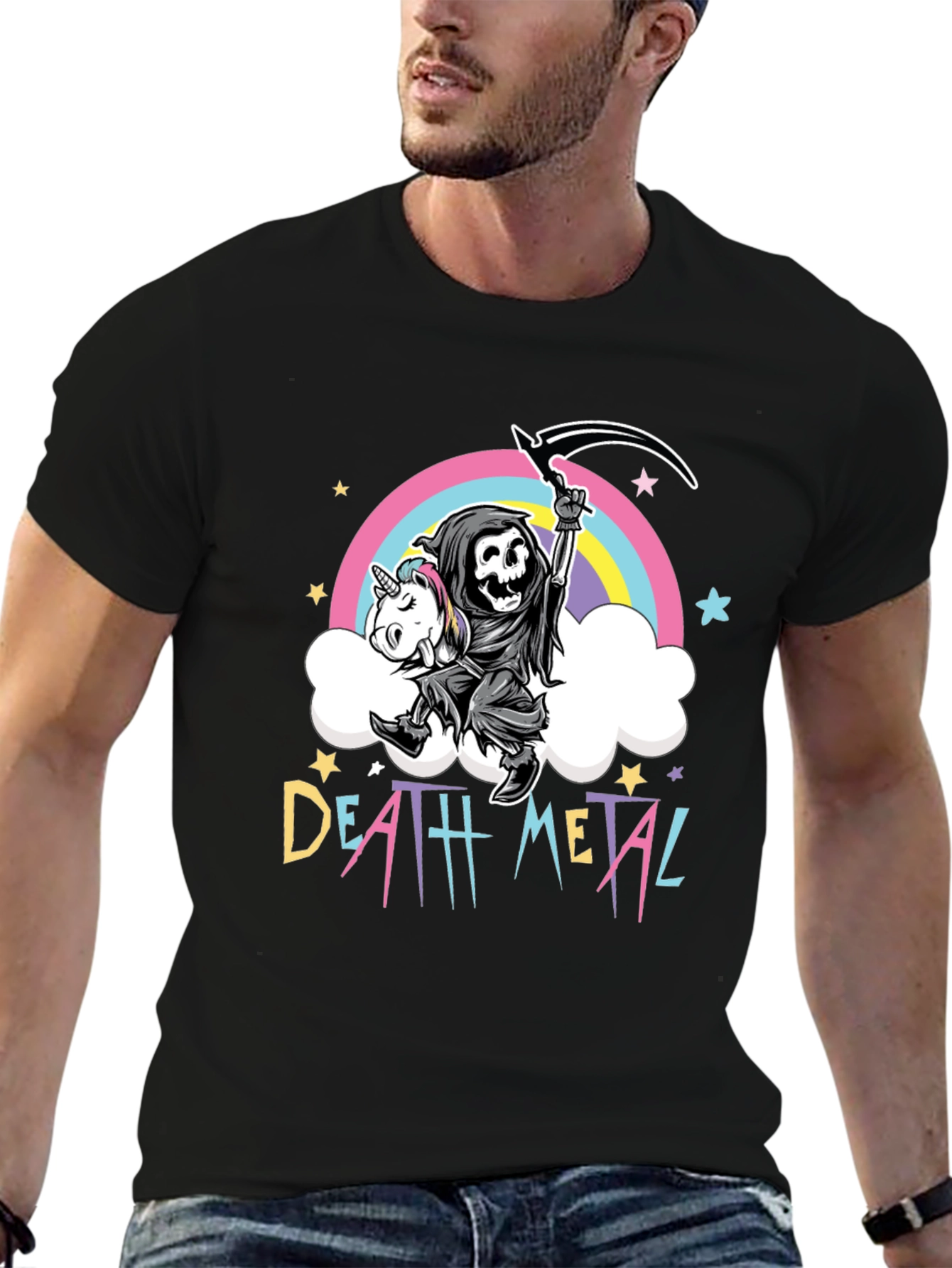 Death Metal Grim Reaper Unicorn T-Shirt