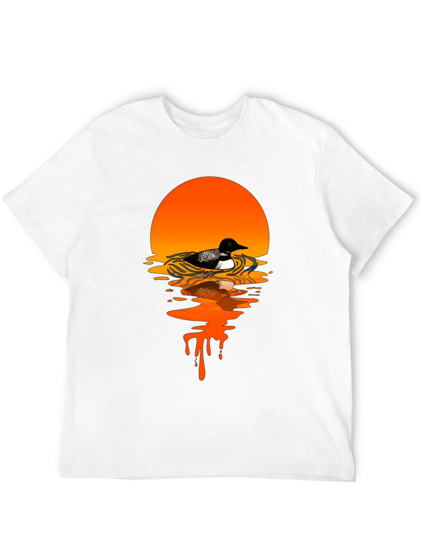 Loon Sunset Graphic T-Shirt - Black Cotton Tee