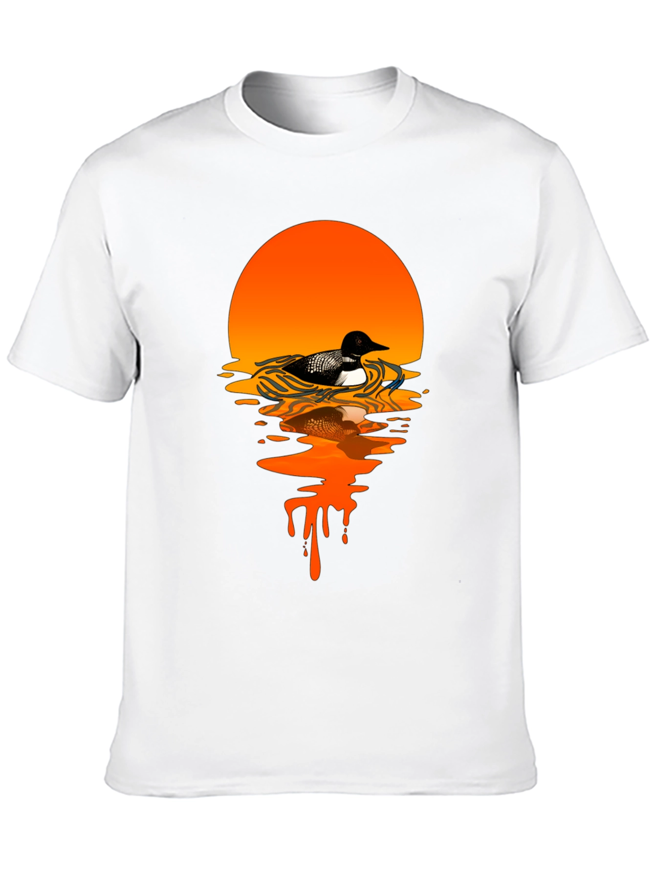 Loon Sunset Graphic T-Shirt - Black Cotton Tee