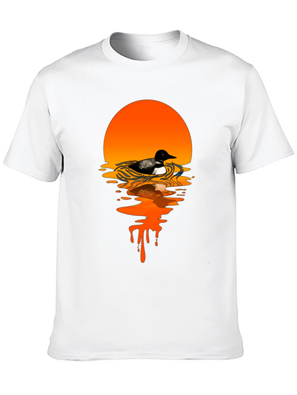 Loon Sunset Graphic T-Shirt - Black Cotton Tee